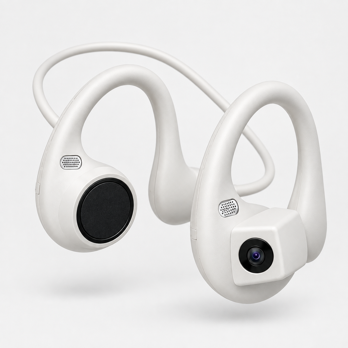 Swish Cam POV camera earbuds in white